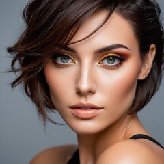 Obraz premium A beautiful face with perfect makeup 