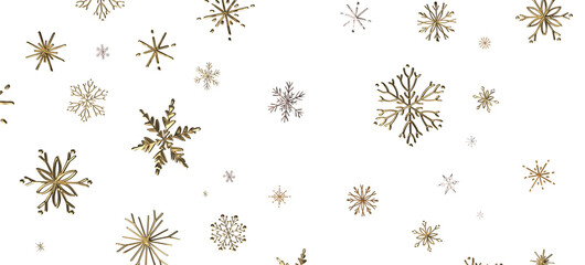 Winter Snow Symphony: Captivating 3D Illustration of Descending Snowflakes for Christmas