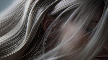 Mulher jogando cabelos no ar - conceito de tratamento de cabelo - obrazy, fototapety, plakaty