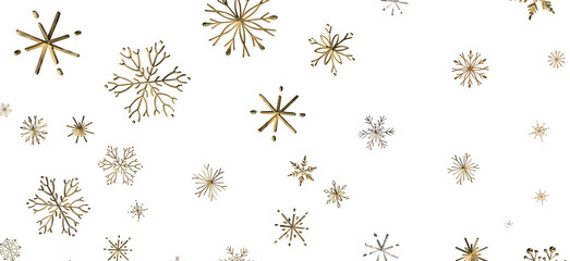 Winter Snow Symphony: Captivating 3D Illustration of Descending Snowflakes for Christmas