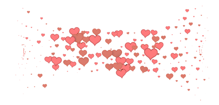 Falling red and pink hearts isolated on transparent background. Valentine’s day design. - Powered by Adobe