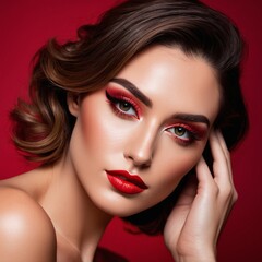Fototapeta premium A beautiful face with perfect makeup 