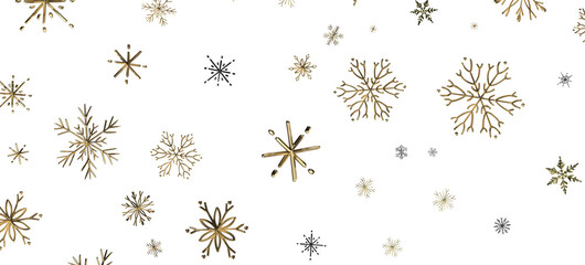 Winter Snow Symphony: Captivating 3D Illustration of Descending Snowflakes for Christmas