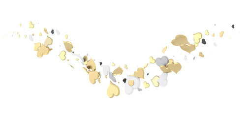 hearts isolated on transparent background. Valentine’s day design.