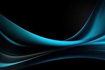 Cyan black white glowing abstract gradient shape on black grainy background minimal header cover poster design copyspace