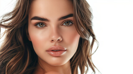 Obraz premium Beautiful woman with healthy and sleek long hair for hair beauty products commercial.
