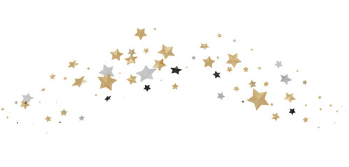 Astral Downpour: 3D Illustration Brings a Shower of Gold Stars