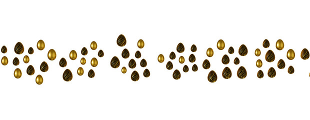 golden easter eggs; 3d rendered illustration