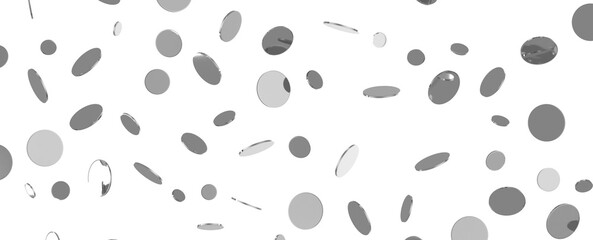 Joyful Deluge: Brilliant 3D Illustration Showcasing an Overflow of silver Confetti