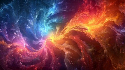 Colorful vibrant multi colored mystic shockwave background design