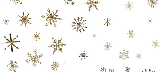 Winter Snow Symphony: Captivating 3D Illustration of Descending Snowflakes for Christmas