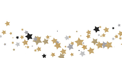 Radiant Euphoria: Lose Yourself in a 3D Gold Stars Rainfall