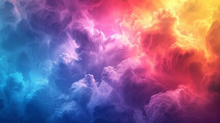 Obraz premium Colorful vibrant multi colored mystic cloud background design