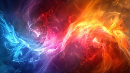 Colorful vibrant multi colored mystic fire background design