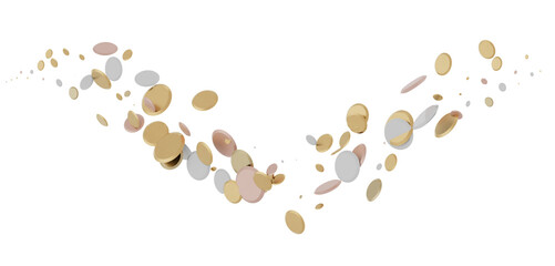 Sparkling Jubilation: Breathtaking 3D Illustration of Sparkling gold Confetti Celebration