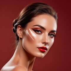 Fototapeta premium A beautiful face with perfect makeup 