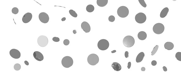 silver  serpentine confetti on transparent background. luxury isolated