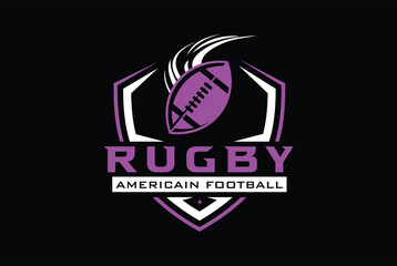 American Football badge logo vector - Rugby logo - obrazy, fototapety, plakaty