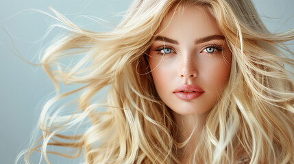 Fototapeta premium Beautiful woman with healthy and sleek long hair for hair beauty products commercial.