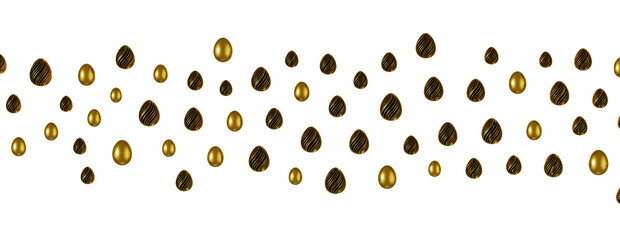 Pile of golden eggs. 3d render illustration.