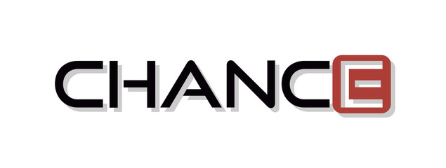 Testo CHANCE con sfondo colorato