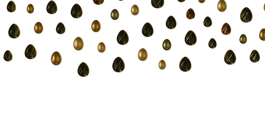 Pile of golden eggs. 3d render illustration.