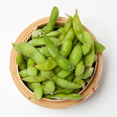 Aerial view of Azuki Jews in Bambu vamera on white background