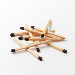 Group of wooden mats on white background