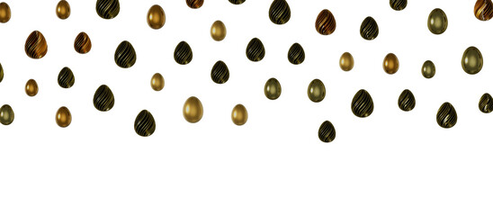 3d rendering of Easter glitter and black eggs