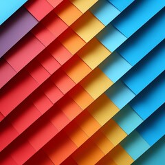 Obraz premium Create a seamless pattern of brightly colored diagonal stripes. The colors should be red, orange, yellow, green, blue, and purple.