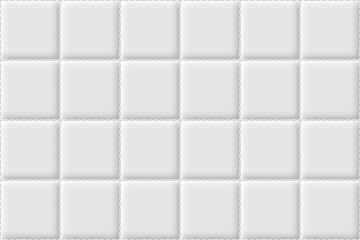 Luxury white and grey square quilted texture background. Patchwork quilt seamless pattern. Geometrical tile pattern. Vector illustration.