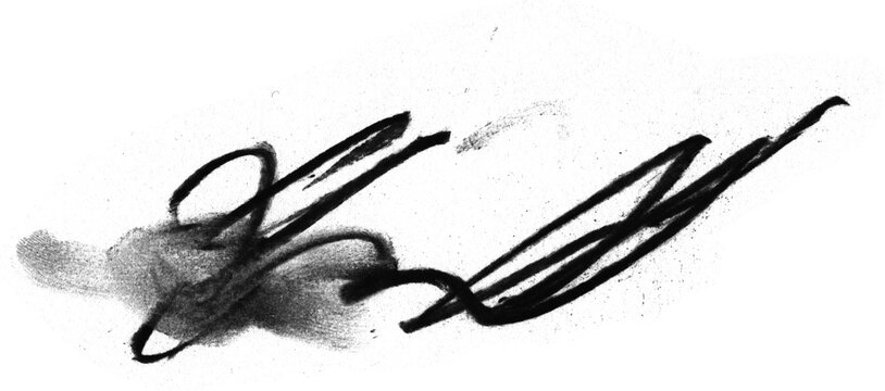 Smudged Charcoal Mark on Transparent Background
