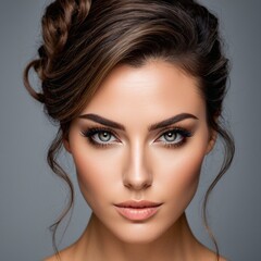 Fototapeta premium A beautiful face with perfect makeup 