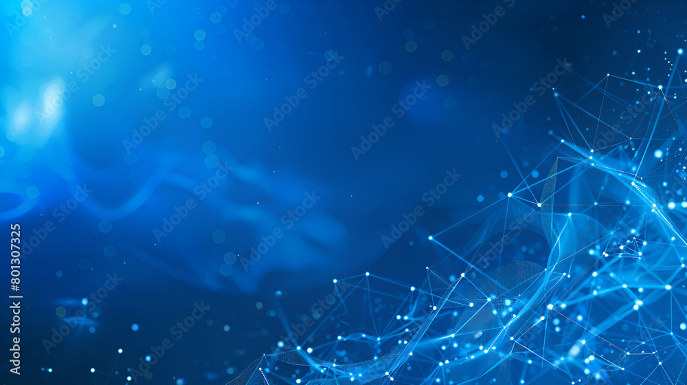 Poster Dot blue wave light screen gradient texture background. Abstract ai technology big data digital background,Abstract background with moving lines and dots. The concept of big data. network connection
