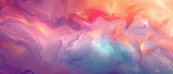 A surreal abstract texture is produced by swoops of shimmering pastel colours.