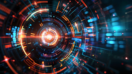 Obraz premium Wallpaper and background of technology, digital network, data flow, blockchain system