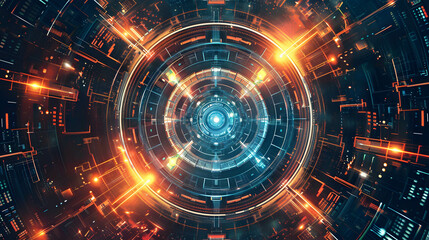 Obraz premium Wallpaper and background of technology, digital network, data flow, blockchain system