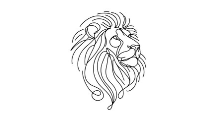 A continuous line drawing of a lion head © Ibrahim