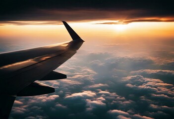 'sky sunset window airplane background frame nature sun aeroplane view cloud high travel plane interior looking flight vacation air aircraft airline aviation cloudscape cloudy fly'
