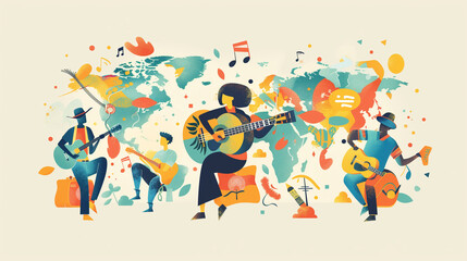 Harmony Unleashed: Celebrating World Music Day with Vibrant Illustrations