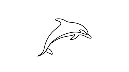 Obraz premium A minimalist continuous line drawing of a dolphin