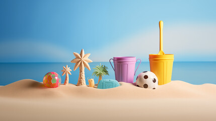 Beach Kid Toys on a Clean Pastel