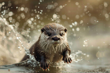 An otter pup's joyful antics