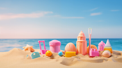 Beach Kid Toys on a Clean Pastel