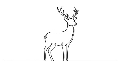 An abstract continuous line drawing of a deer