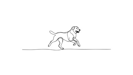 dog drawn in a single, continuous line