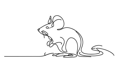 minimalist line drawing of a mouse