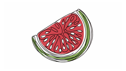 continuous line drawing of a sliced watermelon