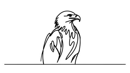 continuous line drawing of an eagle