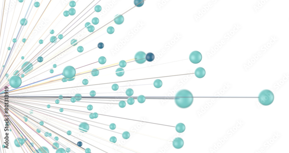Leinwandbilder motion of digital data flow. communication and technology network concept with moving lines and dots